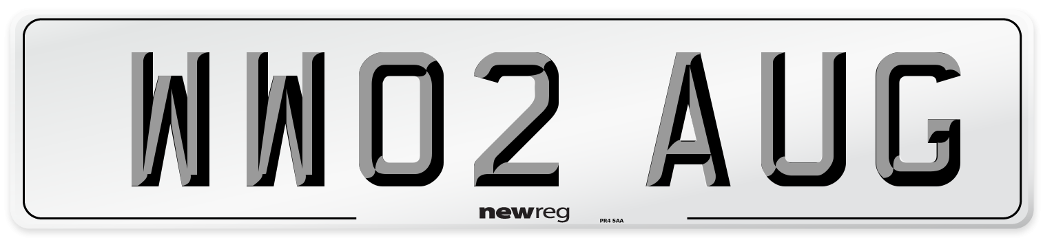 WW02 AUG Number Plate from New Reg